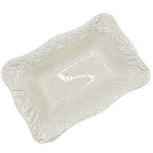 Bizzirri Rectangular Ceramic Serving Dish White Made In Italy Vintage Elegance